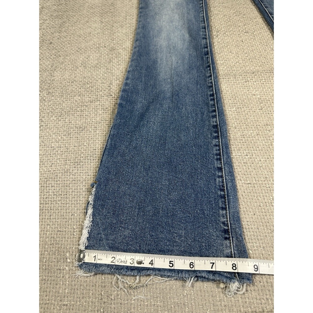 Pacsun Jeans Womens 25 28x32 Blue Low Rise Boot Stretch Frayed Hem Festival - Picture 5 of 12